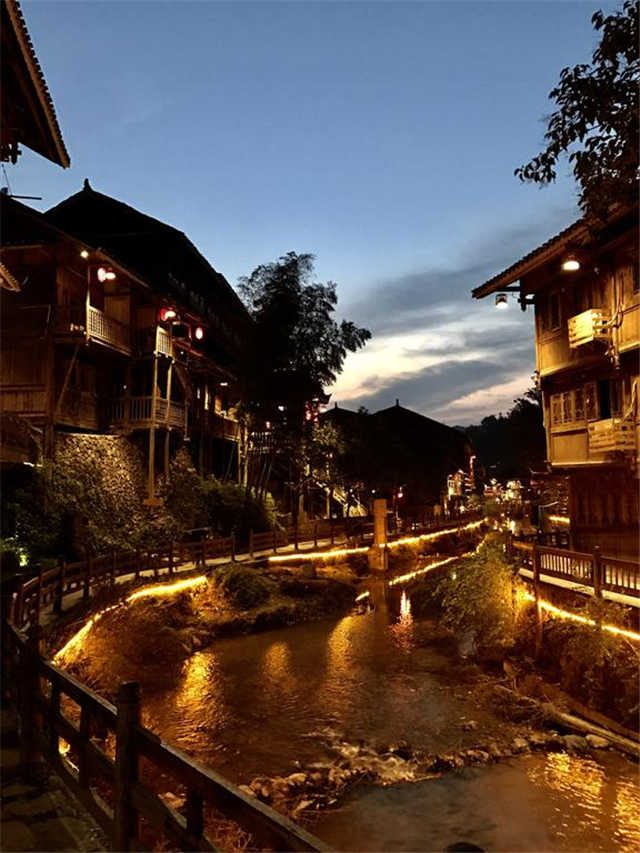 貴州溪舍田園民宿酒店設計-夜晚
