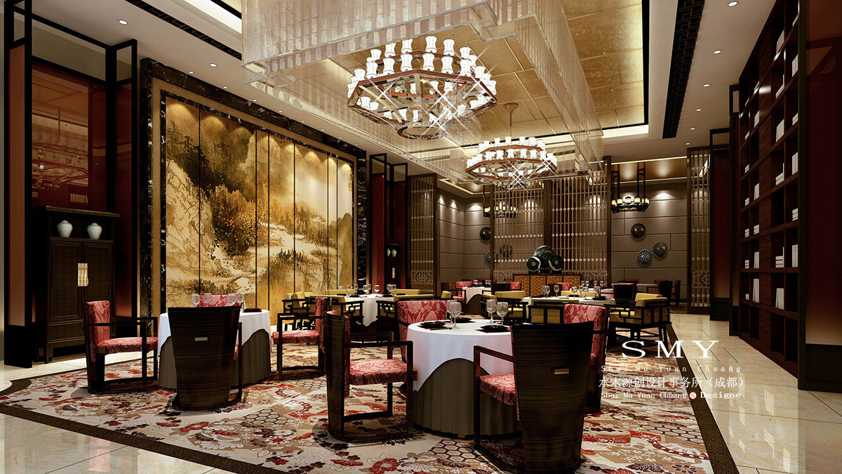 酒店餐廳設計，餐廳整體裝飾效果